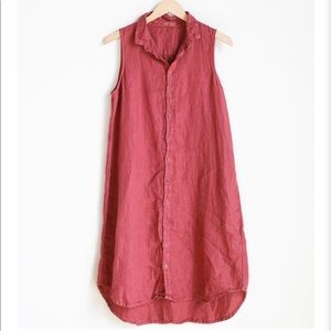 ISO CP Shades Mara sleeveless shirt dress in sienna color. Size medium.
